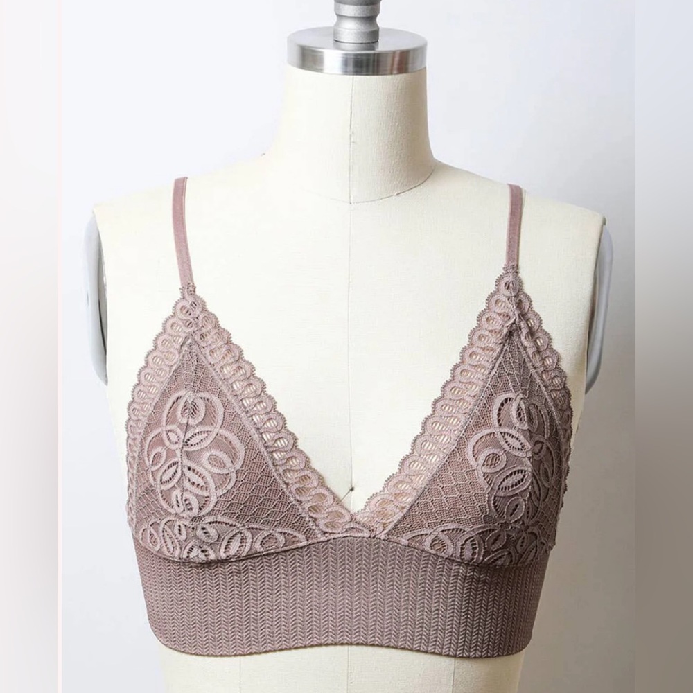 Soft Floral Lace Longline Bralette